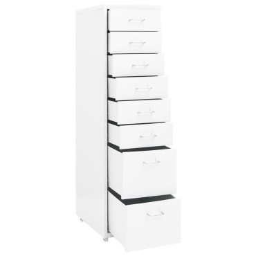 vidaXL Αρχειοθήκη Φορητή Λευκή 28x41x109cm Μεταλλική 1 τεμ.