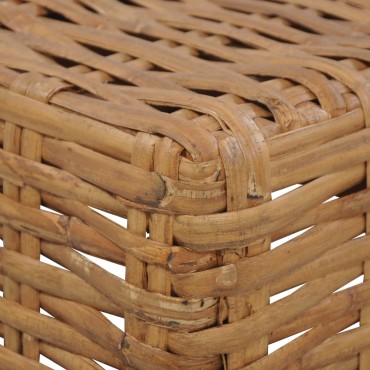 vidaXL Τραπεζάκι Σαλονιού 47x47x28cm από Γνήσιο Ρατάν