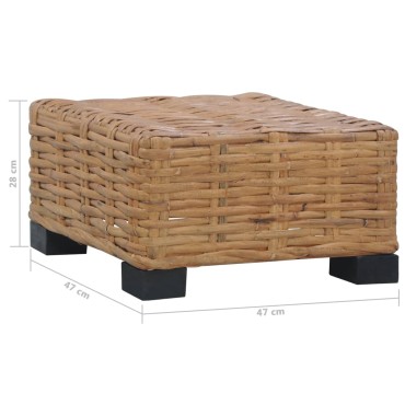 vidaXL Τραπεζάκι Σαλονιού 47x47x28cm από Γνήσιο Ρατάν