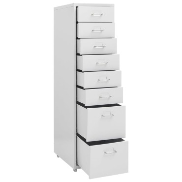vidaXL Αρχειοθήκη Φορητή Γκρι 28x41x109cm Μεταλλική 1 τεμ.