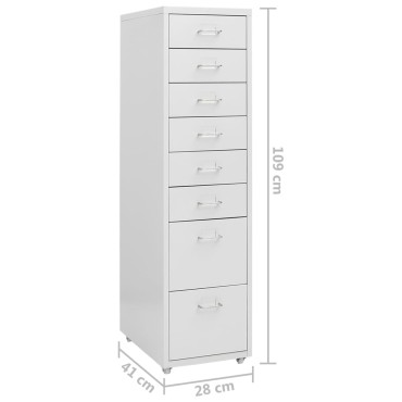 vidaXL Αρχειοθήκη Φορητή Γκρι 28x41x109cm Μεταλλική 1 τεμ.