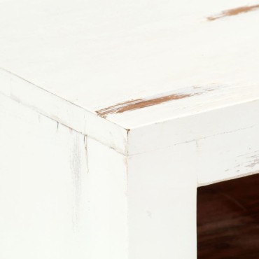 vidaXL Έπιπλο Τηλεόρασης Λευκό 120x30x40cm από Μασίφ Ξύλο Ακακίας
