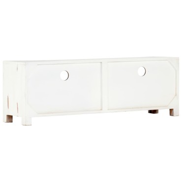 vidaXL Έπιπλο Τηλεόρασης Λευκό 120x30x40cm από Μασίφ Ξύλο Ακακίας
