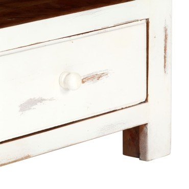 vidaXL Έπιπλο Τηλεόρασης Λευκό 120x30x40cm από Μασίφ Ξύλο Ακακίας