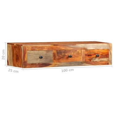 vidaXL Κονσόλα Τοίχου 100x25x20cm από Μασίφ Ξύλο Sheesham 1 τεμ.