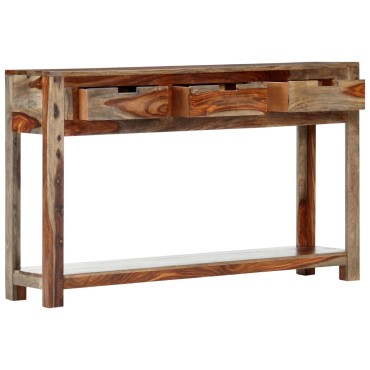 vidaXL Κονσόλα Τραπέζι με 3 Συρτάρια 120x30x75cm Μασίφ Ξύλο Sheesham 1 τεμ.