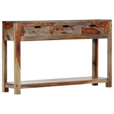vidaXL Κονσόλα Τραπέζι με 3 Συρτάρια 120x30x75cm Μασίφ Ξύλο Sheesham 1 τεμ.