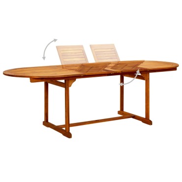 vidaXL Τραπεζαρία Κήπου (160-240)x100x75cm από Μασίφ Ξύλο Ακακίας 1 τεμ.