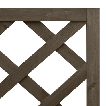 vidaXL Γλάστρα Γωνιακή με Καφασωτό Γκρι 40 x 40 x 150 εκ. Ξύλο Ελάτης