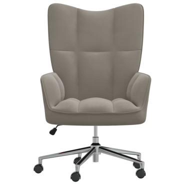 vidaXL Πολυθρόνα Relax Ανοιχτό Γκρι Βελούδινη 61,5x69x(94,5-102)cm 1 τεμ.