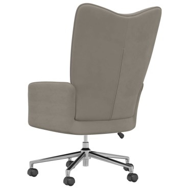 vidaXL Πολυθρόνα Relax Ανοιχτό Γκρι Βελούδινη 61,5x69x(94,5-102)cm 1 τεμ.