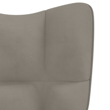 vidaXL Πολυθρόνα Relax Ανοιχτό Γκρι Βελούδινη 61,5x69x(94,5-102)cm 1 τεμ.