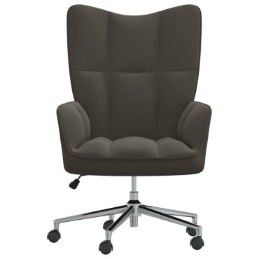 vidaXL Πολυθρόνα Relax Σκούρο Γκρι Βελούδινη 61,5x69x(94,5-102)cm 1 τεμ.