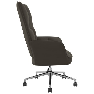 vidaXL Πολυθρόνα Relax Σκούρο Γκρι Βελούδινη 61,5x69x(94,5-102)cm 1 τεμ.