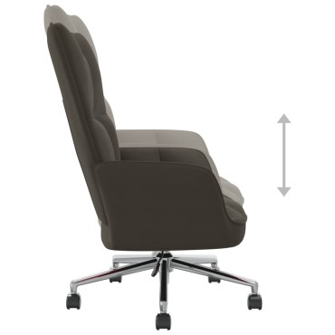 vidaXL Πολυθρόνα Relax Σκούρο Γκρι Βελούδινη 61,5x69x(94,5-102)cm 1 τεμ.