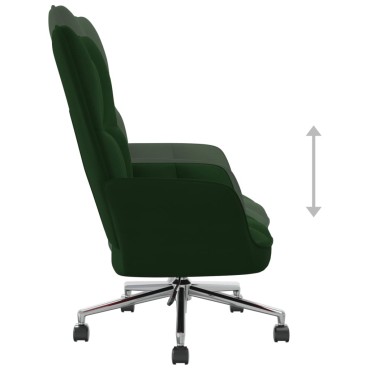 vidaXL Πολυθρόνα Relax Σκούρο Πράσινο Βελούδινη 61,5x69x(94,5-102)cm 1 τεμ.