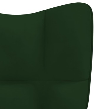 vidaXL Πολυθρόνα Relax Σκούρο Πράσινο Βελούδινη 61,5x69x(94,5-102)cm 1 τεμ.