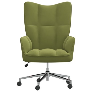 vidaXL Πολυθρόνα Relax Ανοιχτό Πράσινο Βελούδινη 61,5x69x(94,5-102)cm 1 τεμ.