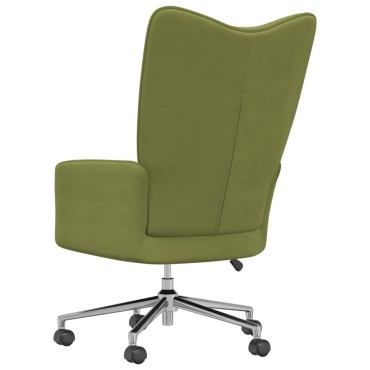 vidaXL Πολυθρόνα Relax Ανοιχτό Πράσινο Βελούδινη 61,5x69x(94,5-102)cm 1 τεμ.