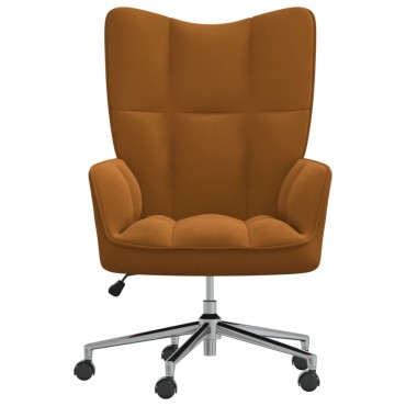 vidaXL Πολυθρόνα Relax Καφέ Βελούδινη 61,5x69x(94,5-102)cm 1 τεμ.