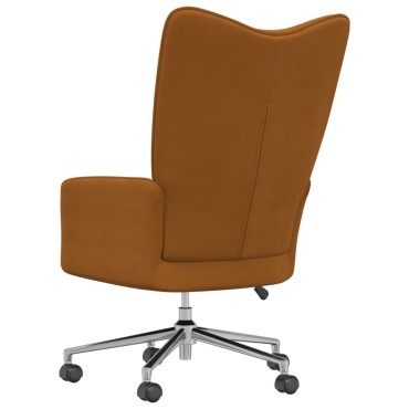 vidaXL Πολυθρόνα Relax Καφέ Βελούδινη 61,5x69x(94,5-102)cm 1 τεμ.
