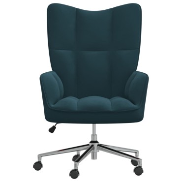 vidaXL Πολυθρόνα Relax Μπλε Βελούδινη 61,5x69x(94,5-102)cm 1 τεμ.