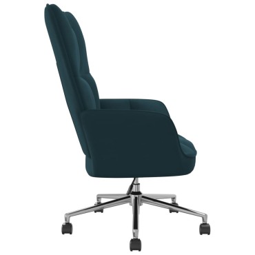 vidaXL Πολυθρόνα Relax Μπλε Βελούδινη 61,5x69x(94,5-102)cm 1 τεμ.