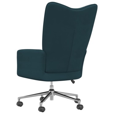 vidaXL Πολυθρόνα Relax Μπλε Βελούδινη 61,5x69x(94,5-102)cm 1 τεμ.
