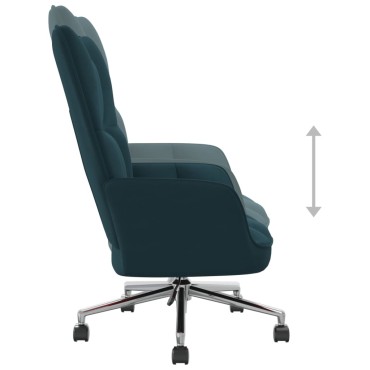vidaXL Πολυθρόνα Relax Μπλε Βελούδινη 61,5x69x(94,5-102)cm 1 τεμ.