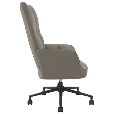 vidaXL Πολυθρόνα Relax Ανοιχτό Γκρι Βελούδινη 61,5x69x(94,5-102)cm 1 τεμ.