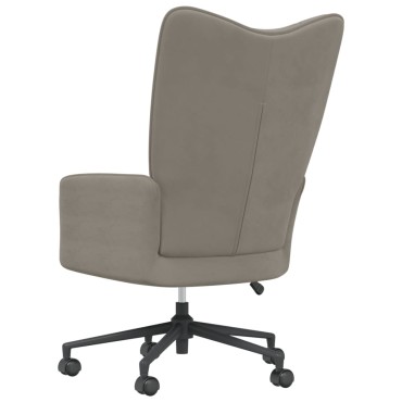 vidaXL Πολυθρόνα Relax Ανοιχτό Γκρι Βελούδινη 61,5x69x(94,5-102)cm 1 τεμ.