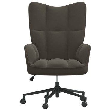 vidaXL Πολυθρόνα Relax Σκούρο Γκρι Βελούδινη 61,5x69x(94,5-102)cm 1 τεμ.