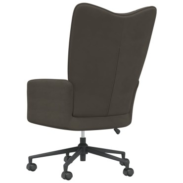 vidaXL Πολυθρόνα Relax Σκούρο Γκρι Βελούδινη 61,5x69x(94,5-102)cm 1 τεμ.