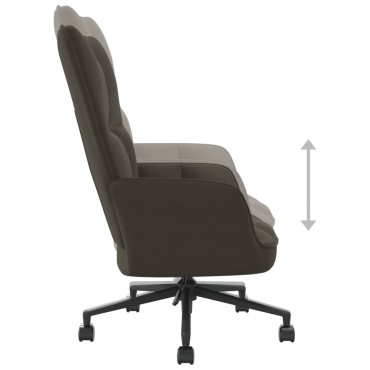 vidaXL Πολυθρόνα Relax Σκούρο Γκρι Βελούδινη 61,5x69x(94,5-102)cm 1 τεμ.