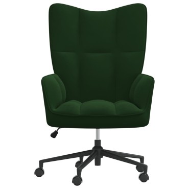vidaXL Πολυθρόνα Relax Σκούρο Πράσινο Βελούδινη 61,5x69x(94,5-102)cm 1 τεμ.