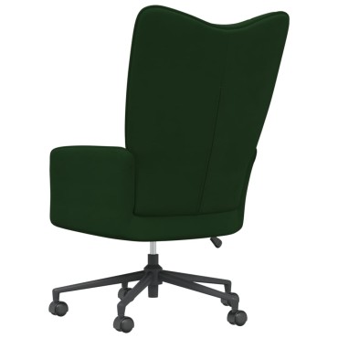 vidaXL Πολυθρόνα Relax Σκούρο Πράσινο Βελούδινη 61,5x69x(94,5-102)cm 1 τεμ.