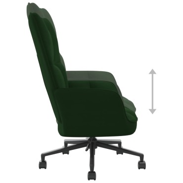 vidaXL Πολυθρόνα Relax Σκούρο Πράσινο Βελούδινη 61,5x69x(94,5-102)cm 1 τεμ.