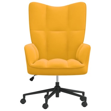 vidaXL Πολυθρόνα Relax Κίτρινο Μουσταρδί Βελούδινη 61,5x69x(94,5-102)cm 1 τεμ.