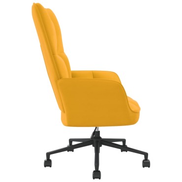 vidaXL Πολυθρόνα Relax Κίτρινο Μουσταρδί Βελούδινη 61,5x69x(94,5-102)cm 1 τεμ.