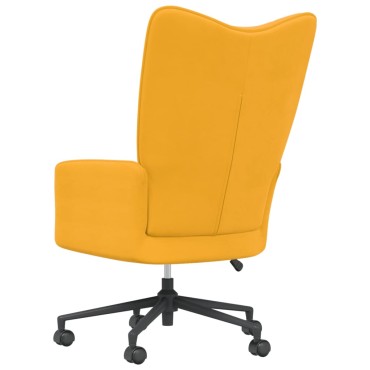 vidaXL Πολυθρόνα Relax Κίτρινο Μουσταρδί Βελούδινη 61,5x69x(94,5-102)cm 1 τεμ.