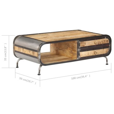 vidaXL Τραπεζάκι Σαλονιού 100x50x35cm από Μασίφ Ξύλο Μάνγκο 1 τεμ.