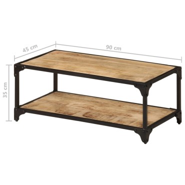 vidaXL Τραπεζάκι Σαλονιού 90x45x35cm Μασίφ Ακατέργαστο Ξύλο Μάνγκο 1 τεμ.