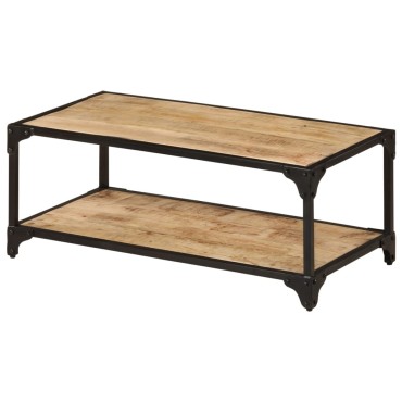 vidaXL Τραπεζάκι Σαλονιού 90x45x35cm Μασίφ Ακατέργαστο Ξύλο Μάνγκο 1 τεμ.