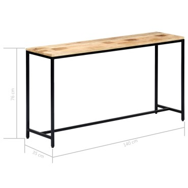 vidaXL Τραπέζι Κονσόλα 140x35x76cm από Μασίφ Ακατέργαστο Ξύλο Μάνγκο 1 τεμ.