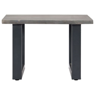 vidaXL Τραπεζάκι Σαλονιού Live Edge Γκρι 60x60x40cm Ξύλο Ακακίας 1 τεμ.