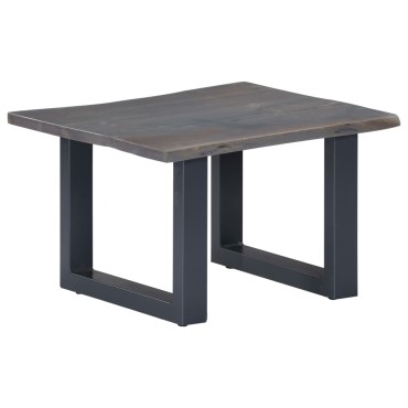 vidaXL Τραπεζάκι Σαλονιού Live Edge Γκρι 60x60x40cm Ξύλο Ακακίας 1 τεμ.