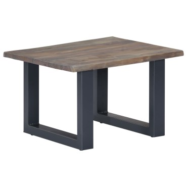 vidaXL Τραπεζάκι Σαλονιού Live Edge Γκρι 60x60x40cm Ξύλο Ακακίας 1 τεμ.