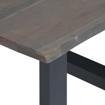 vidaXL Τραπεζάκι Σαλονιού Live Edge Γκρι 60x60x40cm Ξύλο Ακακίας 1 τεμ.