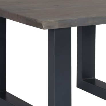 vidaXL Τραπεζάκι Σαλονιού Live Edge Γκρι 60x60x40cm Ξύλο Ακακίας 1 τεμ.