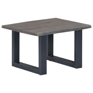 vidaXL Τραπεζάκι Σαλονιού Live Edge Γκρι 60x60x40cm Ξύλο Ακακίας 1 τεμ.